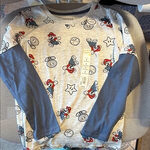 Jumping Beans Gray and Blue Character Long Sleeve Tee